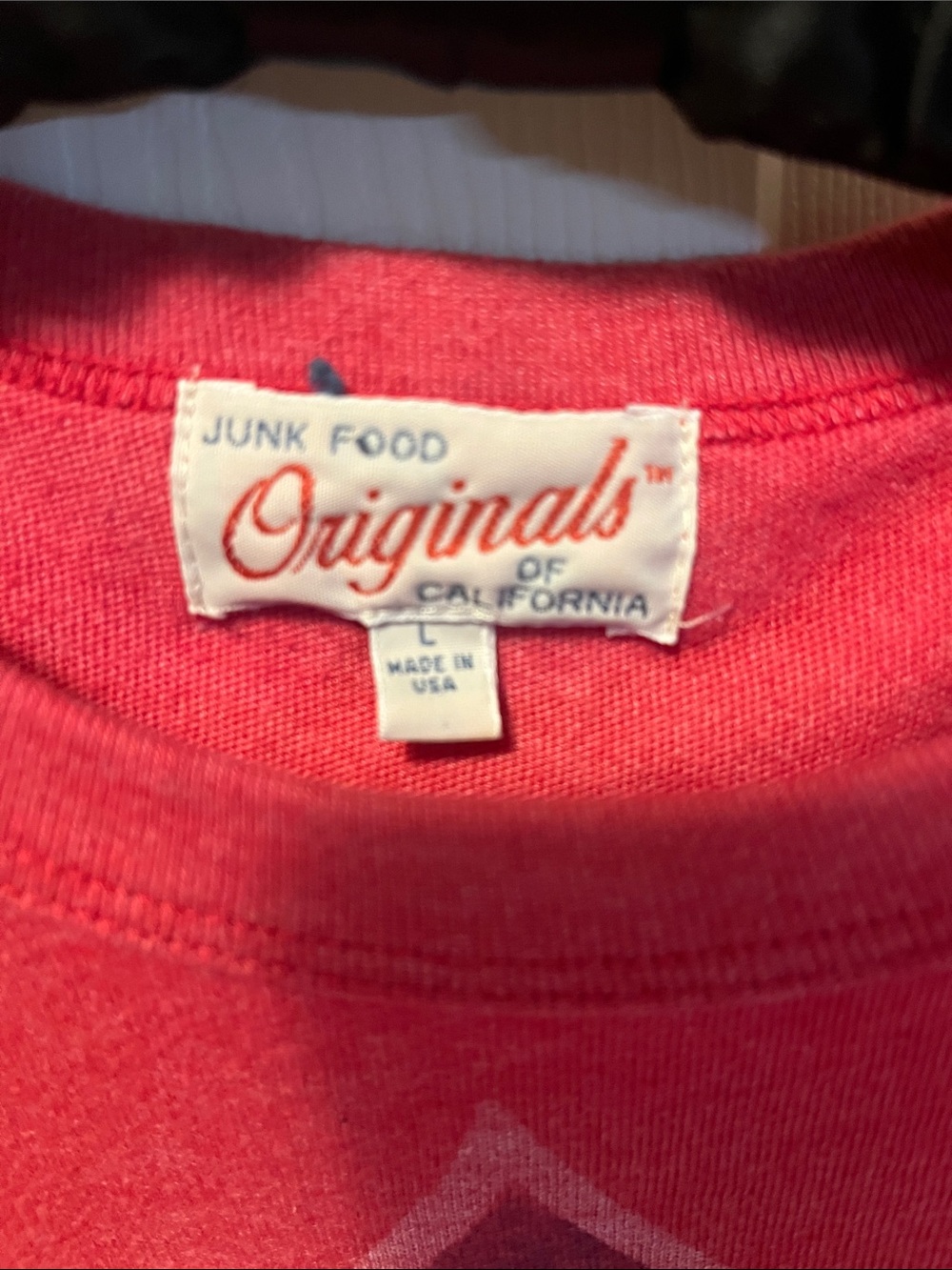 Junk Food Clothing Red NFL Shield Graphic Tee - Faded Vintage Look - Picture 2 of 4